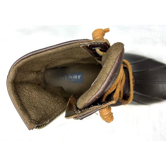 Sperry Saltwater Duck Boots Womens Size 6.5 Brown Leather Rubber Side Zip - Picture 10 of 13